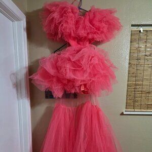 MewMews plunge cutout tulle dress